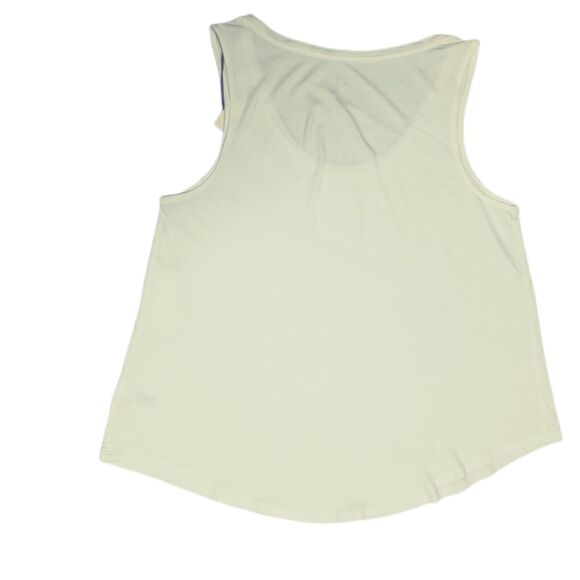 Womens Small White Tank Top Ivory Stretch Scoop Neck Knit Casual Layering Tee - Picture 9 of 12